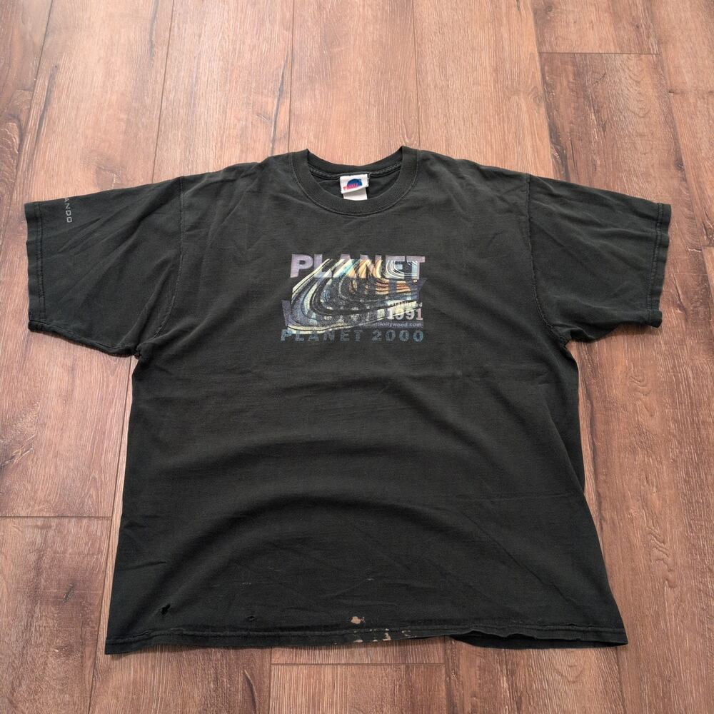 Y2K Planet Hollywood Shirt Planet 2000 Adult Large Space NASA Grunge‎ Skater
